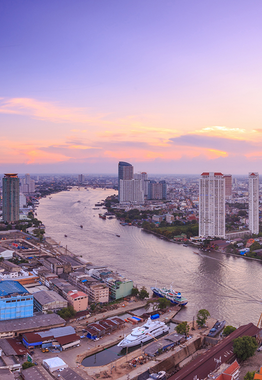 City with river